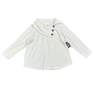 New! NWT New York Laundry Cowl Button Neck Long Sleeve Sweater 1X